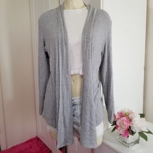 Gray Ribbed Cardigan